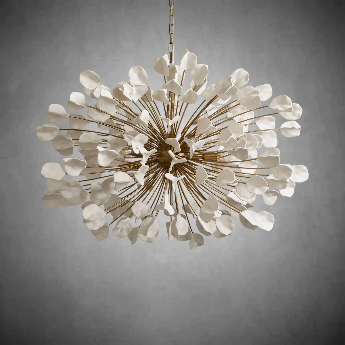 Lunaria Handcrafted Ceramic Petal Chandelier with 160 Petals