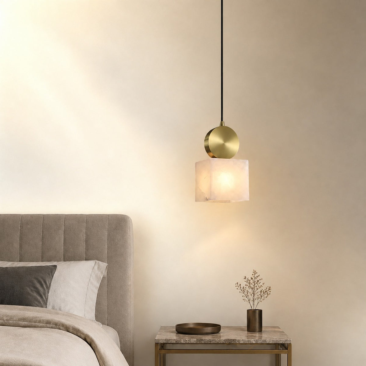 Lunessa Spanish Alabaster Mid Century Pendant Light