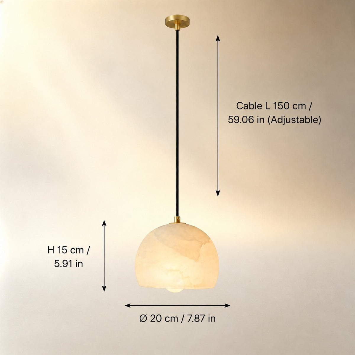 Lunetta Italian Alabaster Pendant Light