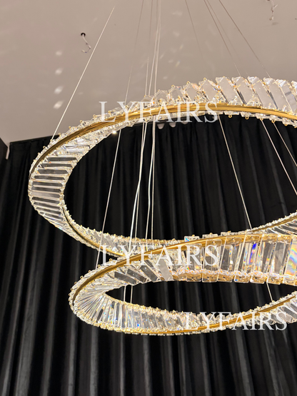 1/2/3-Ring Crystal Chandelier for Luxury Living/ Dining Room/Bedroom