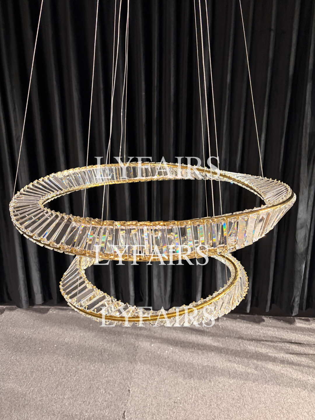1/2/3-Ring Crystal Chandelier for Luxury Living/ Dining Room/Bedroom