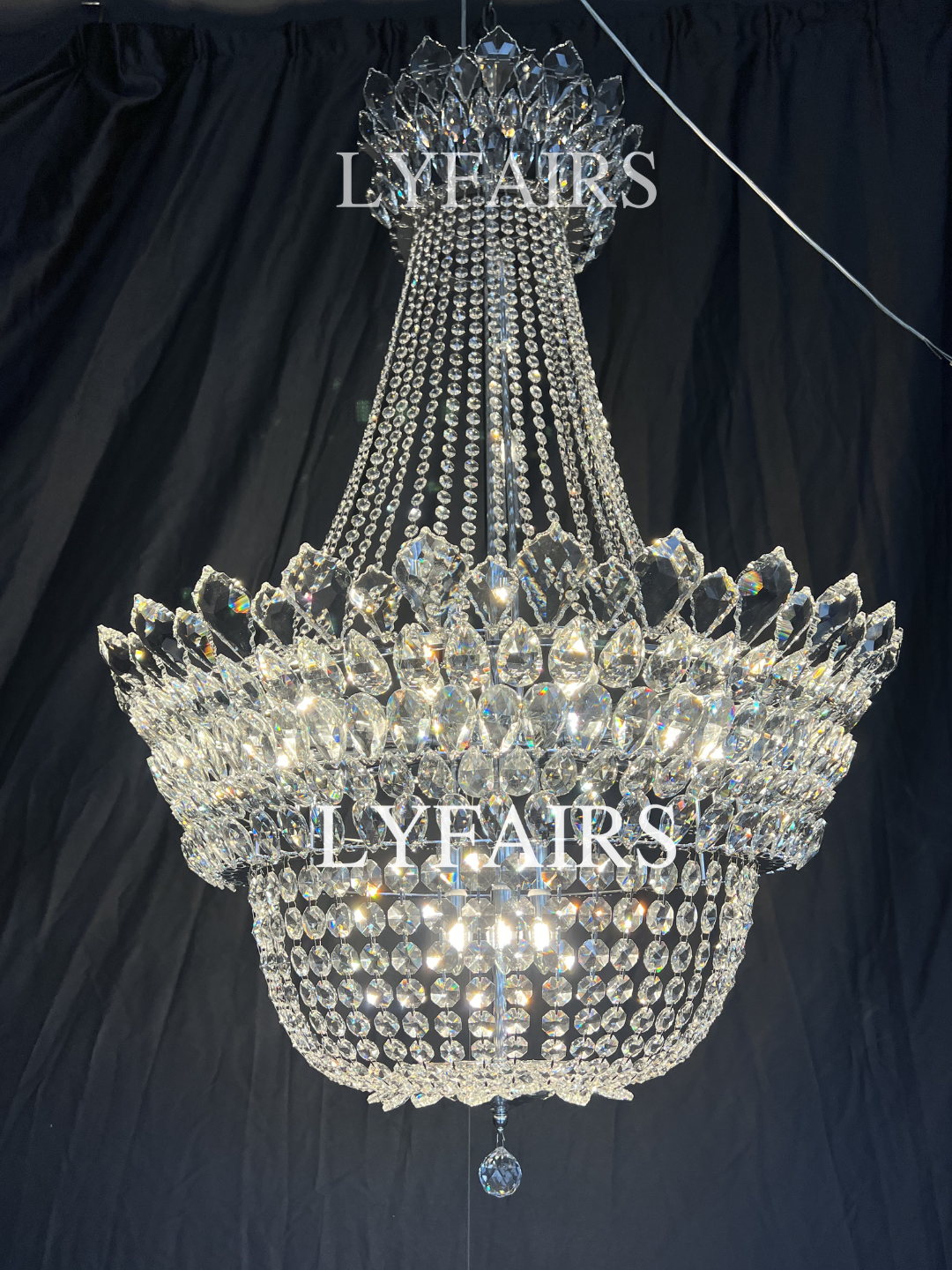 Empire Crystal Pendant Chandelier for Foyer/Entryway