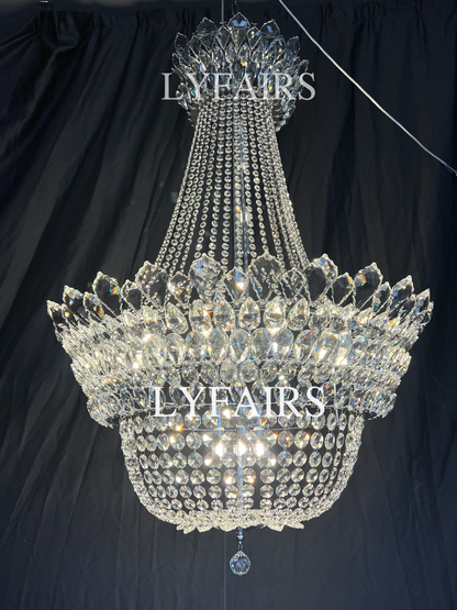 Empire Crystal Pendant Chandelier for Foyer/Entryway