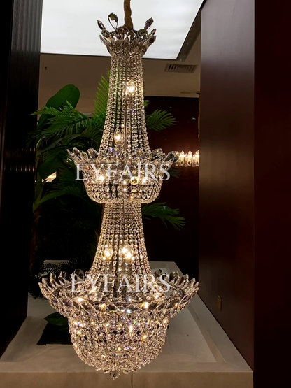 Empire Crystal Pendant Chandelier for Foyer/Entryway