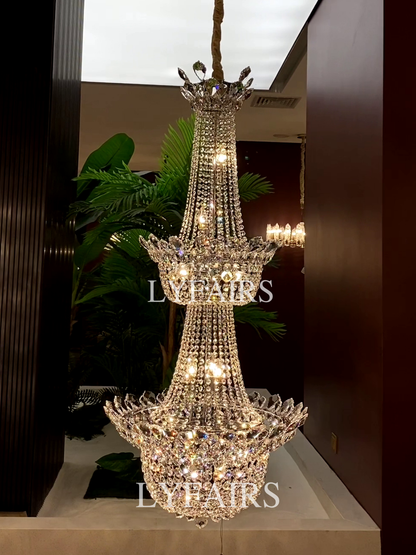 Empire Crystal Pendant Chandelier for Foyer/Entryway