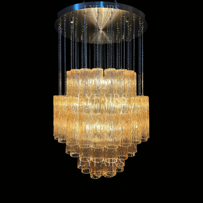 Luxury Floating Glass Tube Chandelier for High Ceiling
