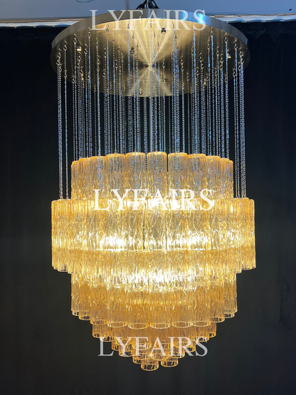 Luxury Floating Glass Tube Chandelier for High Ceiling