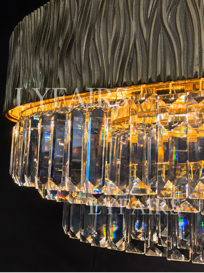 Modern Gold Round/Oval Light Luxury Ceiling Crystal Chandelier Set for Living Room/Dining Room