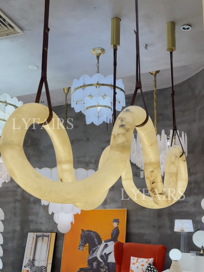 Organic Wave Alabaster Chandelier