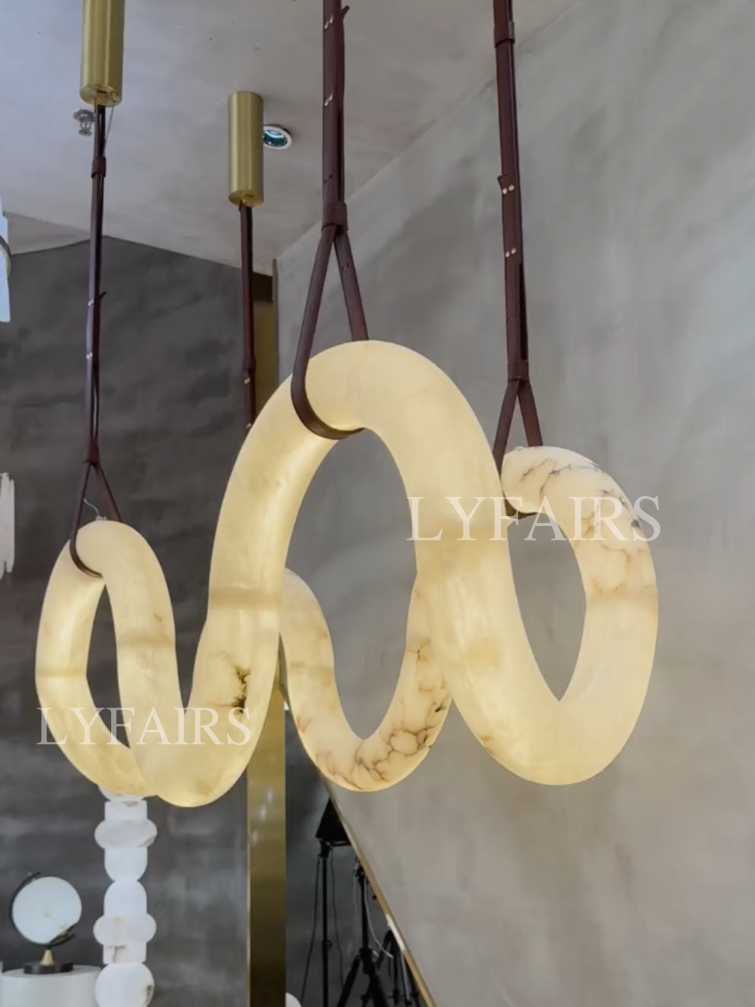 Organic Wave Alabaster Chandelier