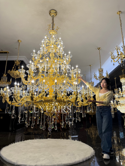 Versailles Imperial Grand Brass Crystal Chandelier for Palace/Mansion
