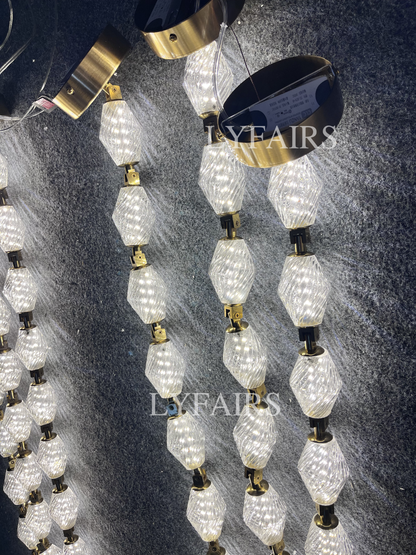 Creative Glass Pearl Necklace Pendant Chandelier for Living/Dining Room/Staircase