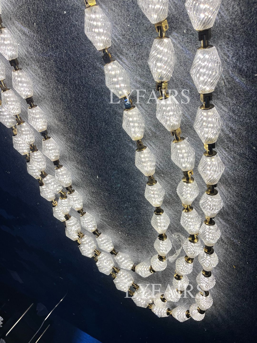 Creative Glass Pearl Necklace Pendant Chandelier for Living/Dining Room/Staircase