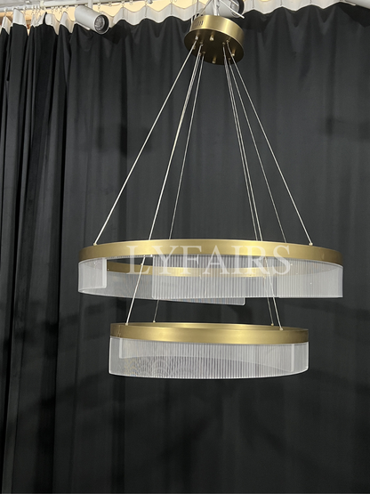 Designer Recommended Modern Simple Ring Round Acrylic Chandelier for Living Room/Bedroom/Dining Room