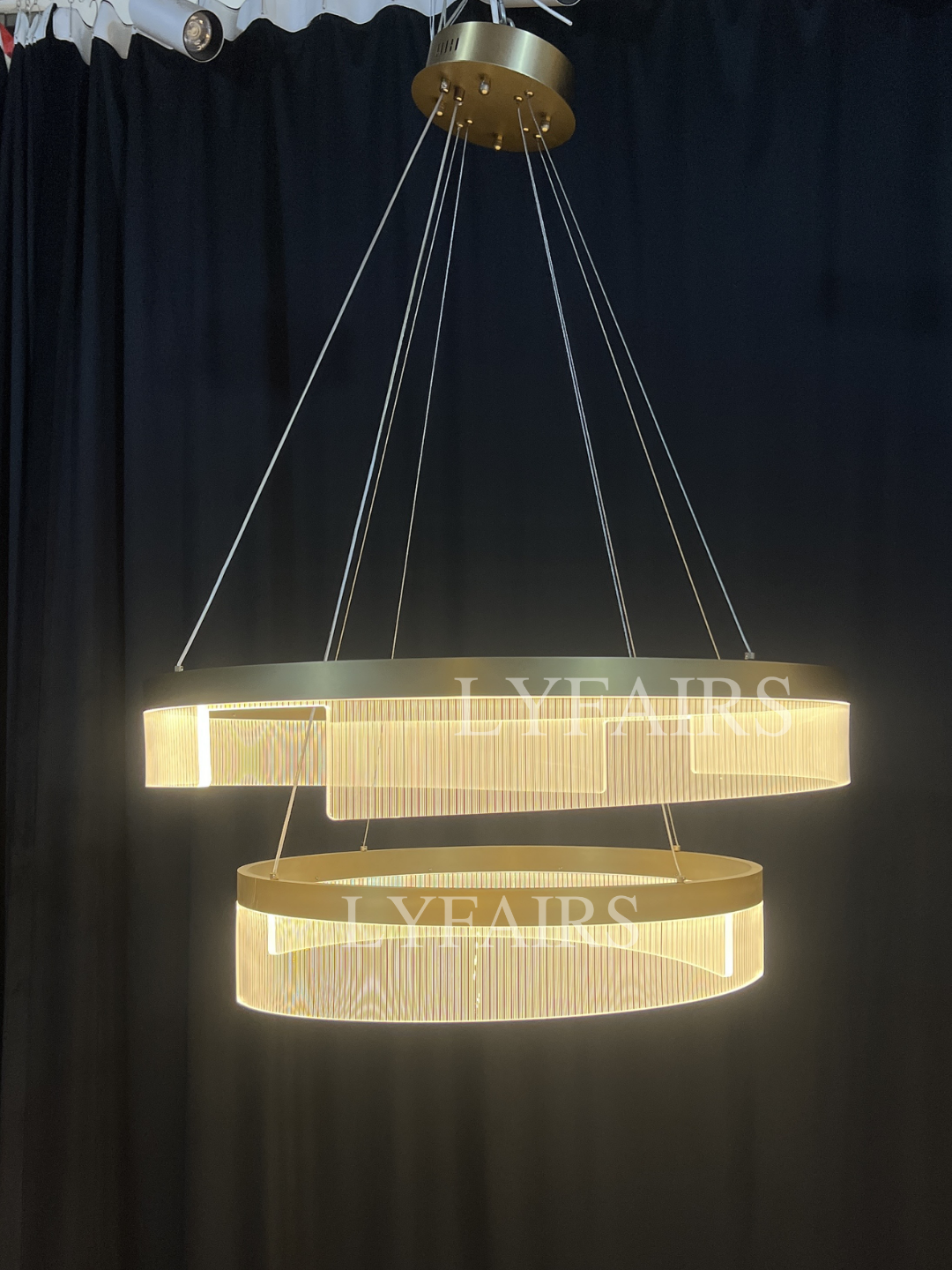Designer Recommended Modern Simple Ring Round Acrylic Chandelier for Living Room/Bedroom/Dining Room