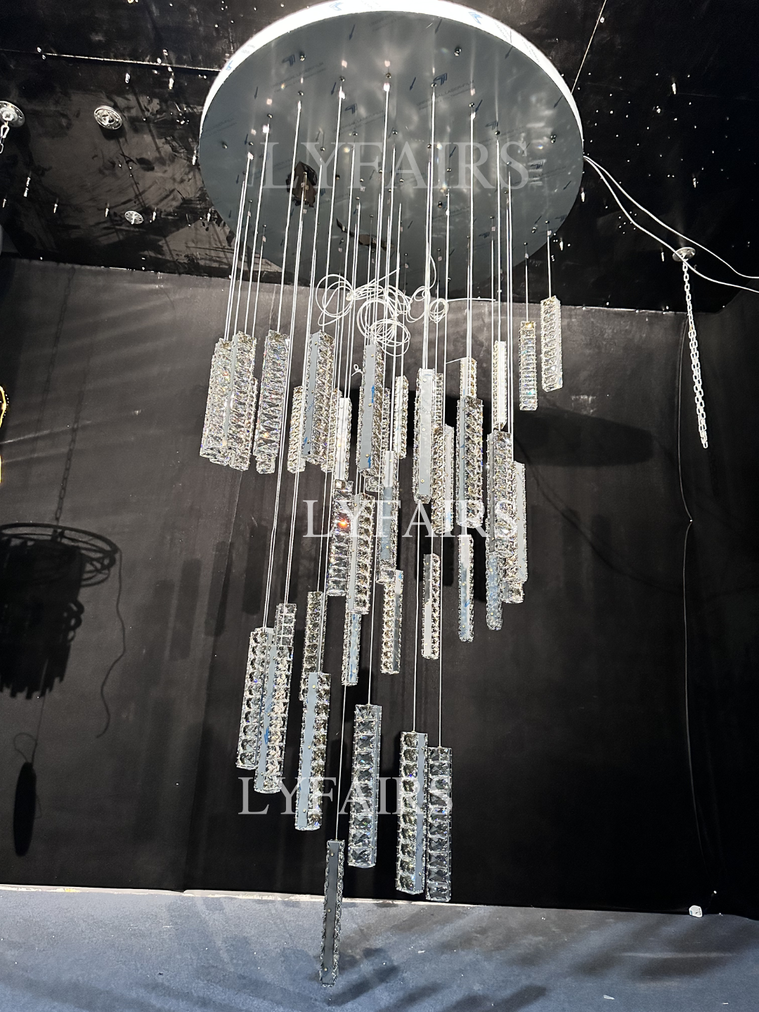 Extra Large Modern Spiral Crystal Ceiling Light Decoration for Staircase/ High Ceiling Living Room/ Hotel Lobby/ Hallway
