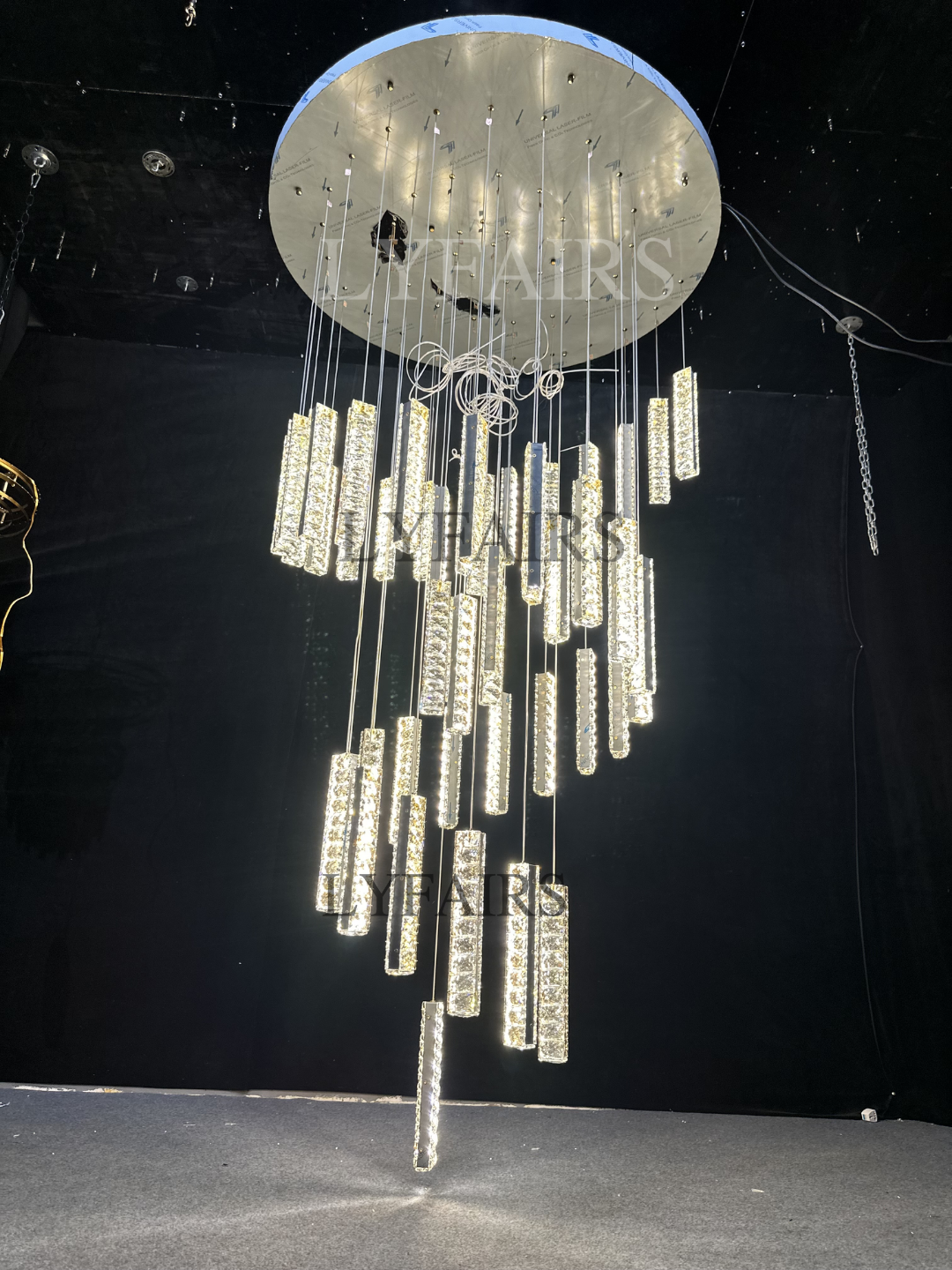 Extra Large Modern Spiral Crystal Ceiling Light Decoration for Staircase/ High Ceiling Living Room/ Hotel Lobby/ Hallway
