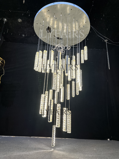Extra Large Modern Spiral Crystal Ceiling Light Decoration for Staircase/ High Ceiling Living Room/ Hotel Lobby/ Hallway
