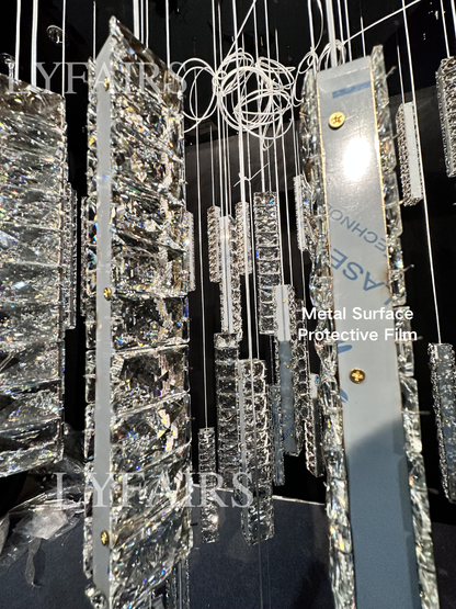 Extra Large Modern Spiral Crystal Ceiling Light Decoration for Staircase/ High Ceiling Living Room/ Hotel Lobby/ Hallway