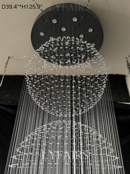 Extra Large Modern Three Balls Ceiling Crystal Chandelier For Staircase/Big-foyer, living room