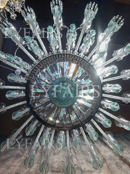Luxury Classic Candle Light Tiffany Green Crystal Chandelier for Livng Room/Staircase/Foyer