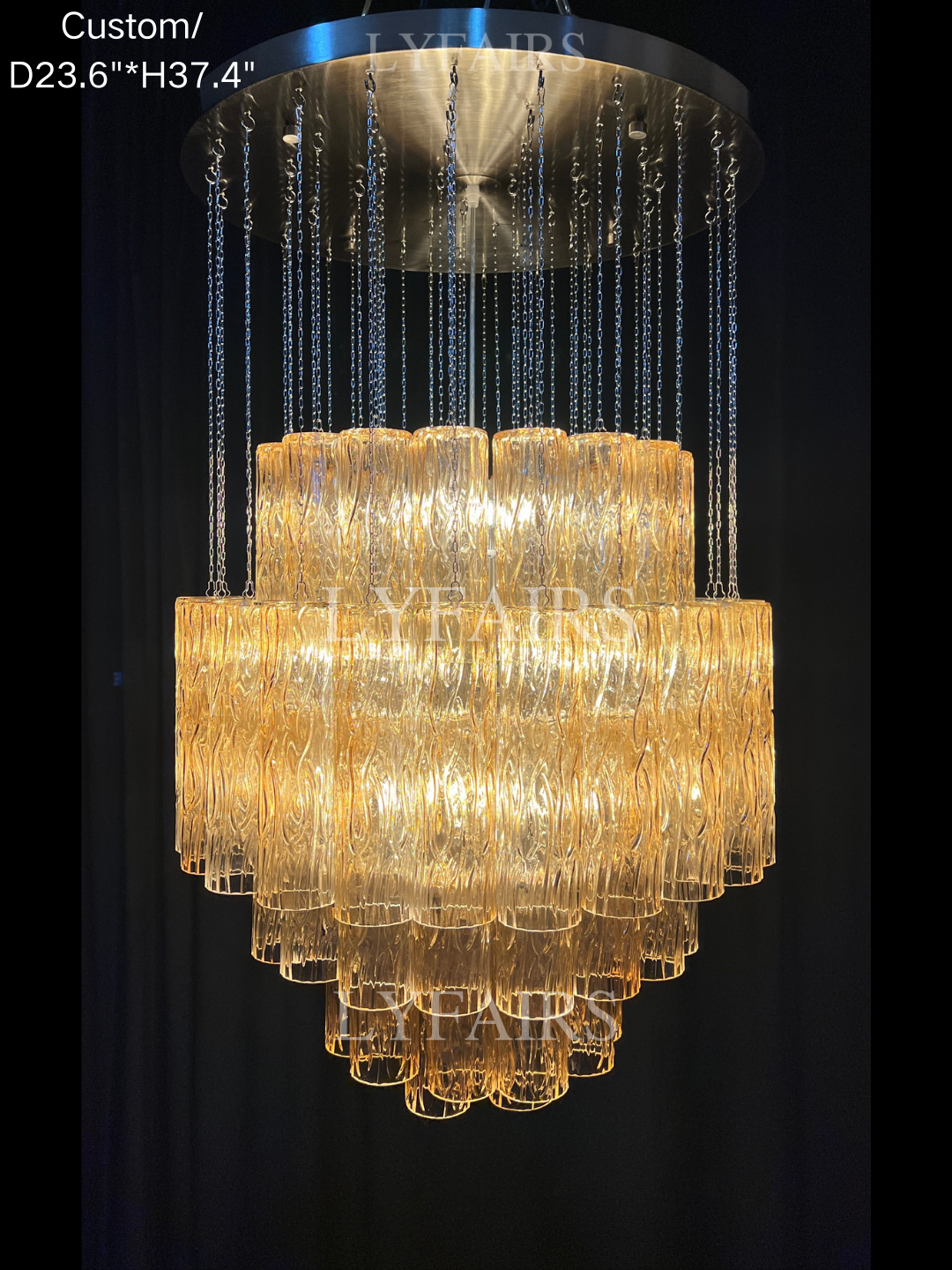 Luxury Floating Glass Tube Chandelier for High Ceiling