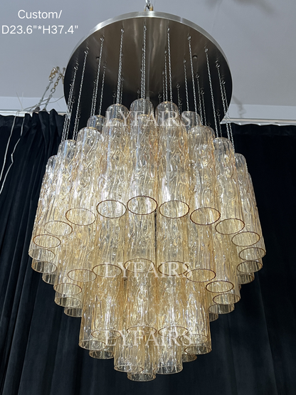 Luxury Floating Glass Tube Chandelier for High Ceiling