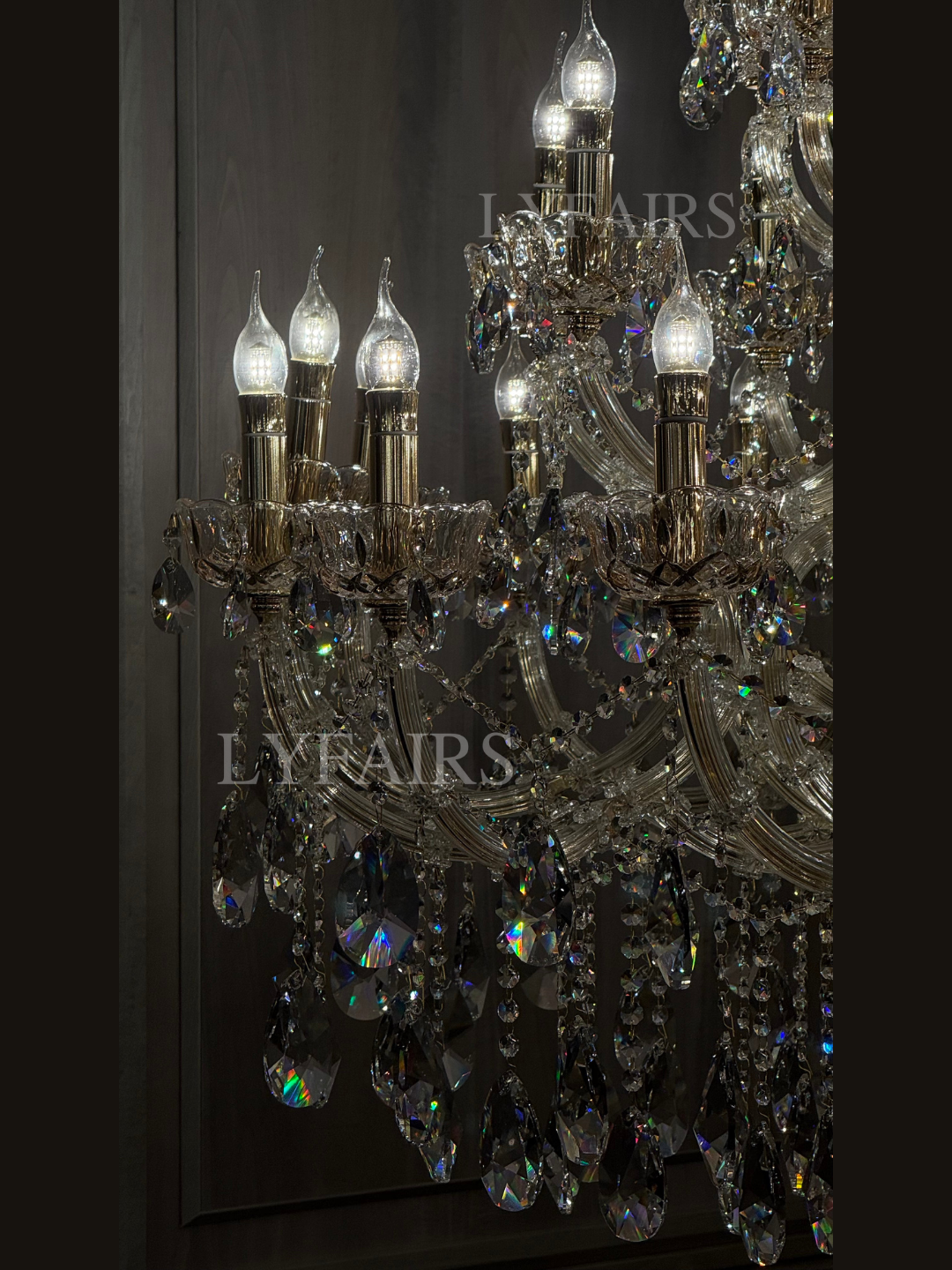 Majestic Royal Crown Crystal Candle Chandelier for Luxury Villa & Banquet Hall