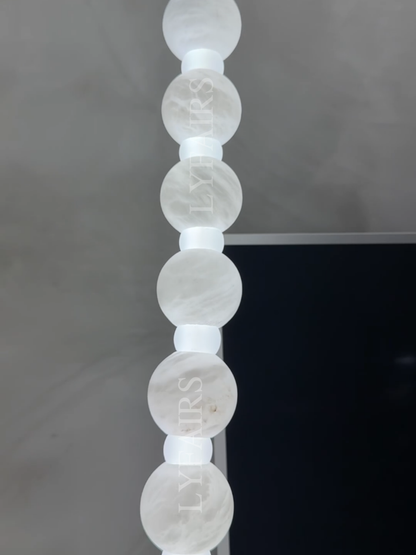 Modern Alabaster Pearl-Chain Pendant Light