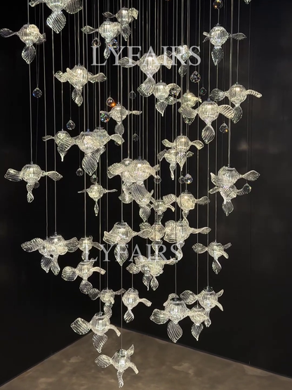 Modern Art Design Propeller-like Crystal Chandelier for Staircase/Villa/Foyer/High-ceiling Space