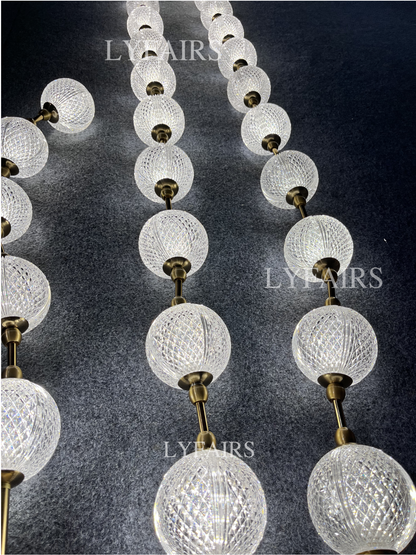 Modern Creative Acrylic Ball Necklace Chandelier for Living Room/Staircase/Foyer/Entryway
