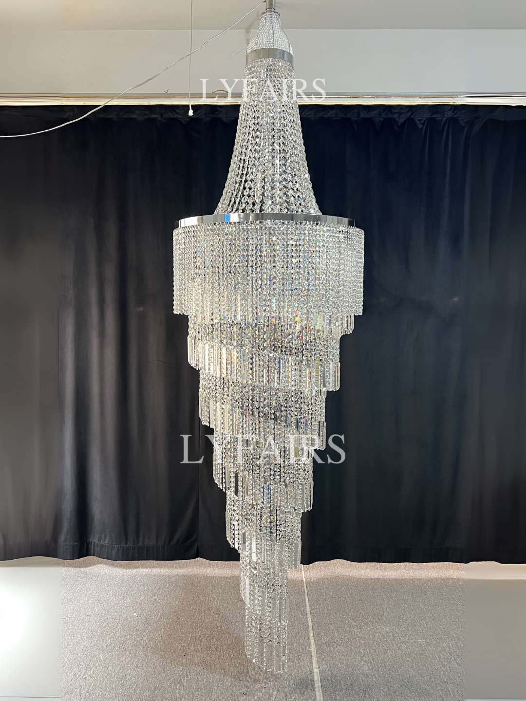 Modern Crystal Tassel Chandelier for Foyer/Staircase