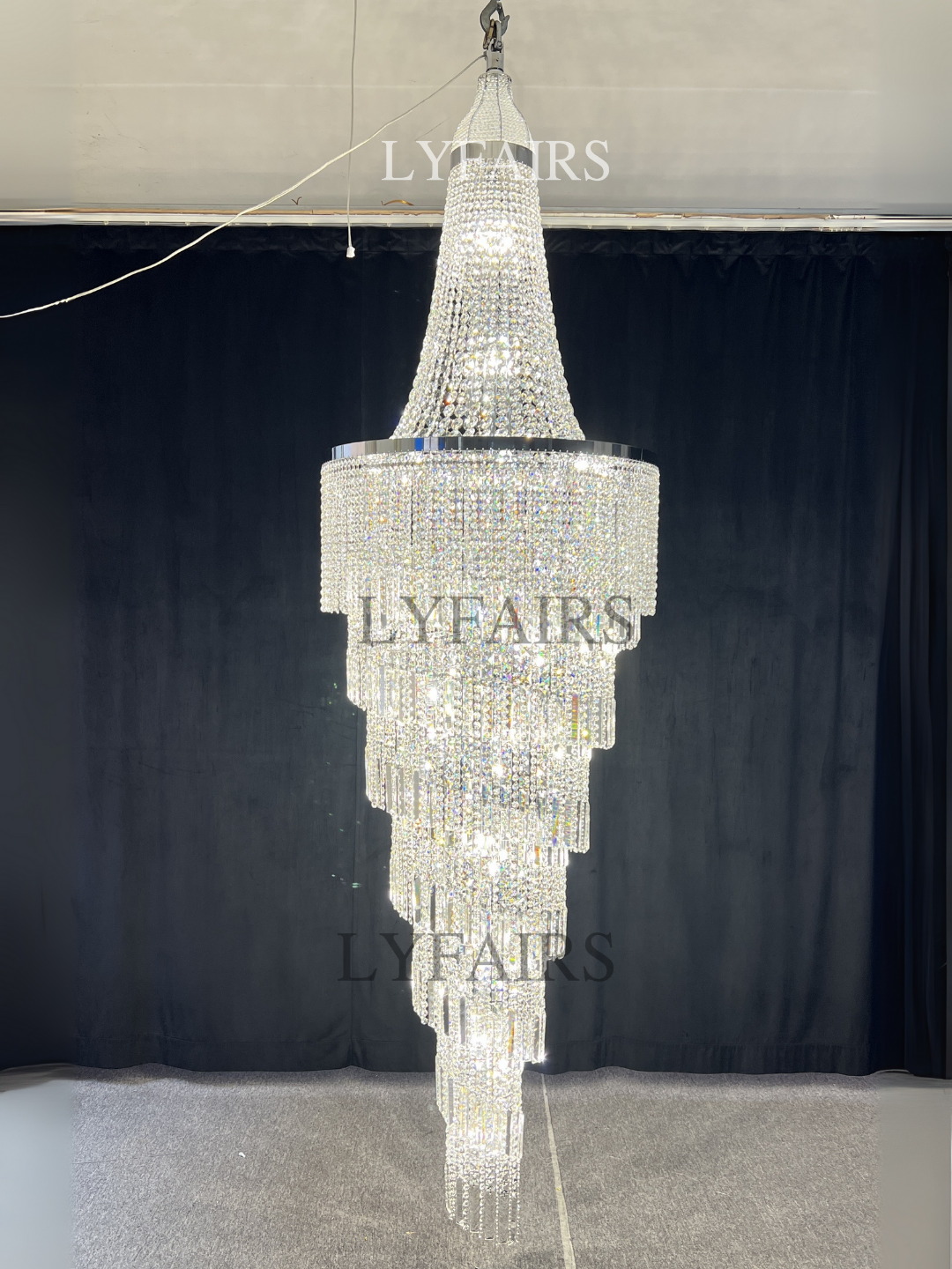 Modern Crystal Tassel Chandelier for Foyer/Staircase