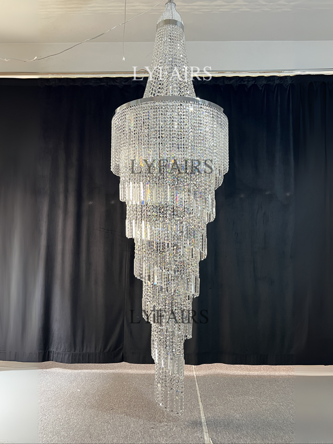 Modern Crystal Tassel Chandelier for Foyer/Staircase