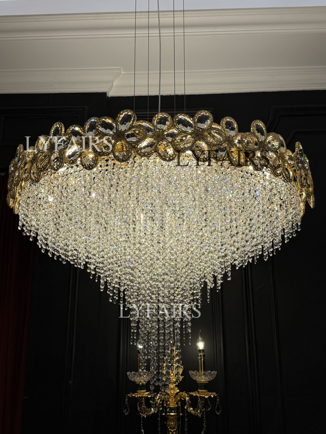 Modern Flower Crystal Tassel Chandelier for Living Room/Dining Room
