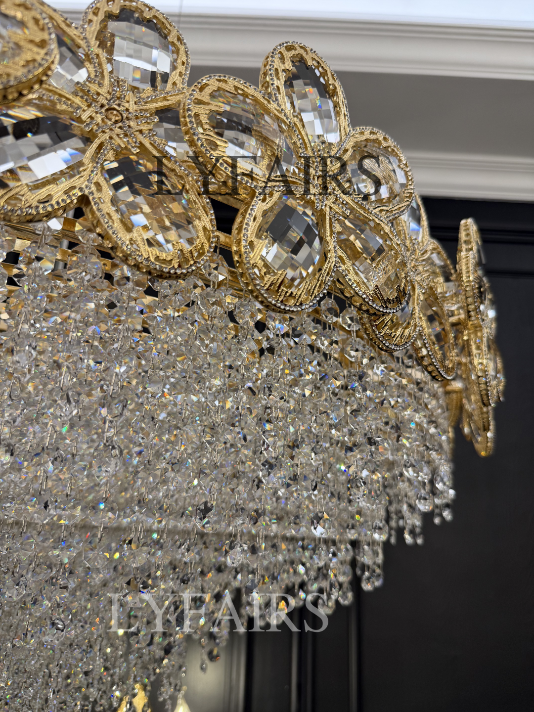 Modern Flower Crystal Tassel Chandelier for Living Room/Dining Room
