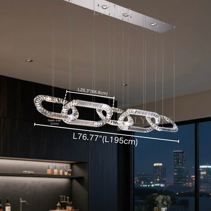 Modern Luxury Crystal Chain Cluster Chandelier for High Ceiling/Dining Room