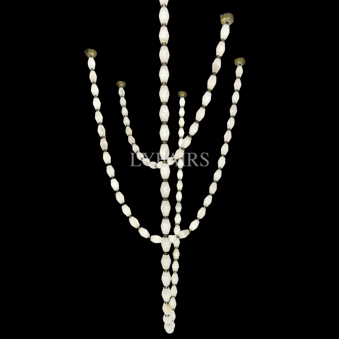 Modern Necklace Alabaster Cluster Chandelier