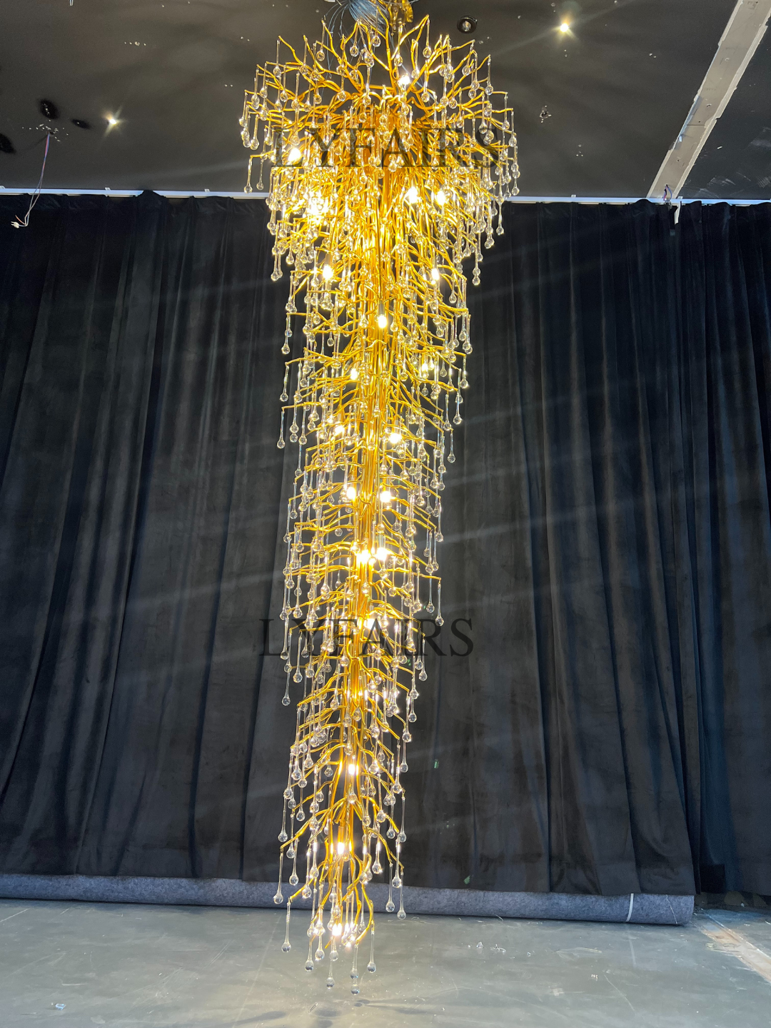 Branch Tree Crystal Drops Chandelier for Foyer/Staircase