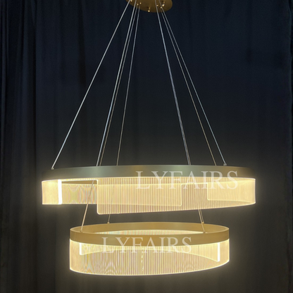 Designer Recommended Modern Simple Ring Round Acrylic Chandelier for Living Room/Bedroom/Dining Room