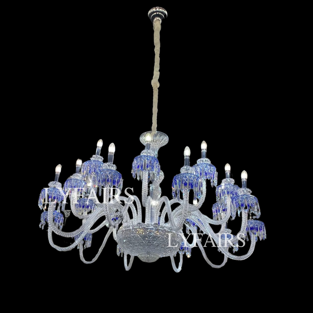 Modern Fancy Blue Crystal Chandelier for Living Room/Bedroom