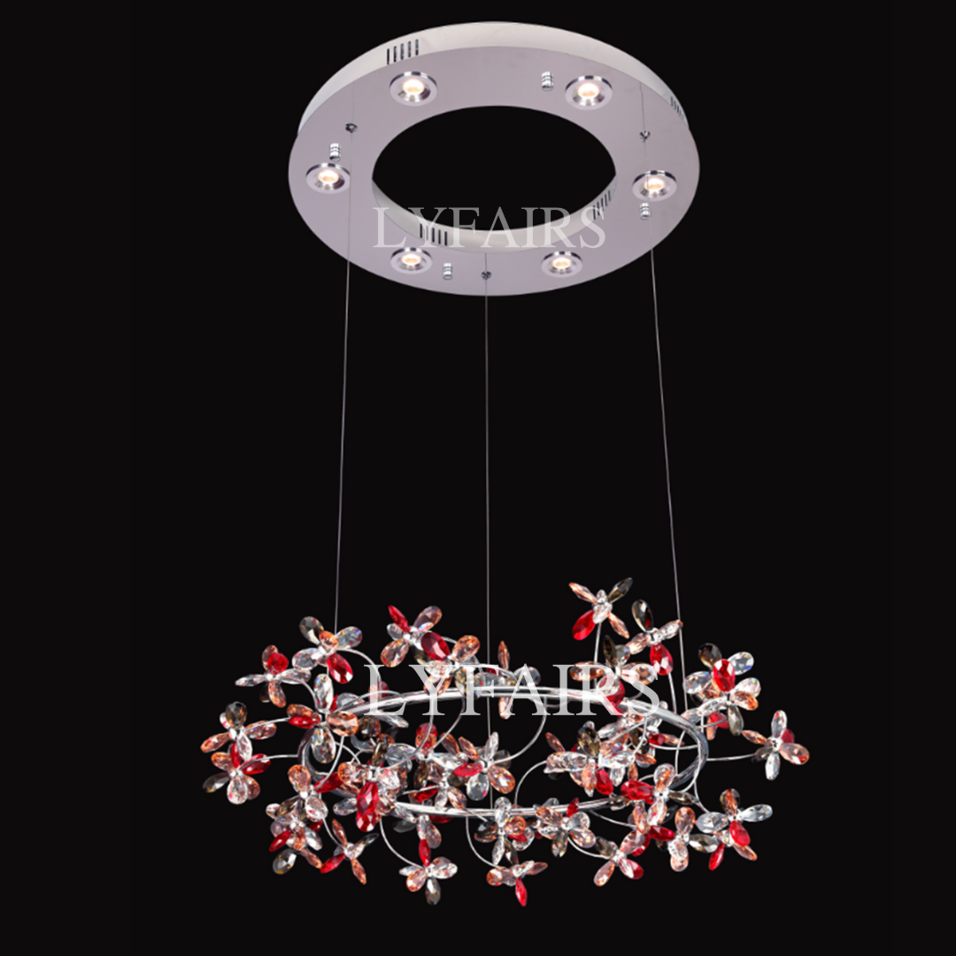 Modern Luxury 1/2/3-Tier Floral Crystal Ring Chandelier for Living Room/Staircase/Foyer