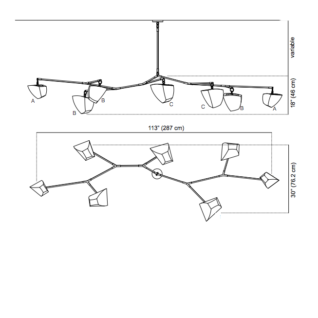 Modern Silk-Textured Frosted Acrylic Branch Chandelier