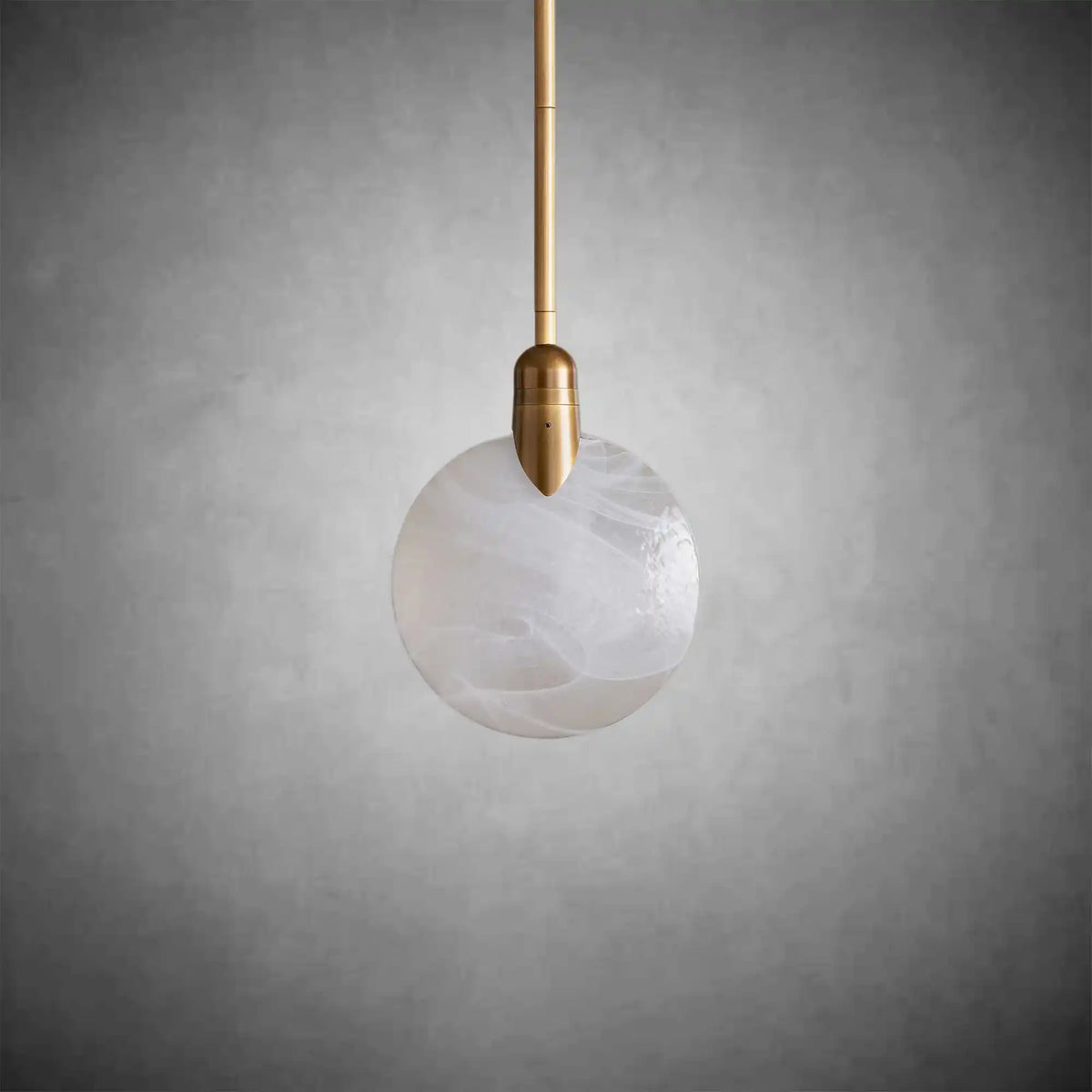Lyla Modern Hand-Blown Glass Single LED Pendant Light Brass