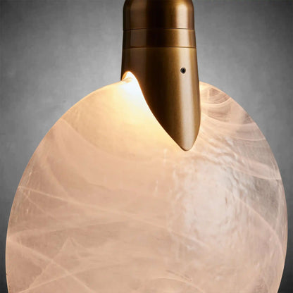 Lyla Modern Hand-Blown Glass Single LED Pendant Light Brass