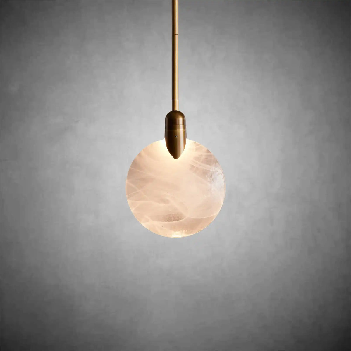 Lyla Modern Hand-Blown Glass Single LED Pendant Light Brass