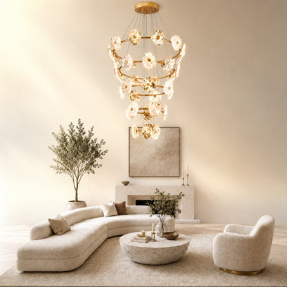 Lysor Modern Natural Stone Cascading Chandelier