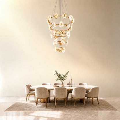 Lysor Modern Natural Stone Cascading Chandelier