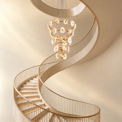 Lysor Modern Natural Stone Cascading Chandelier