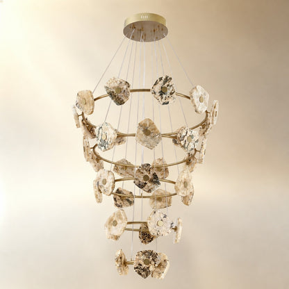 Lysor Modern Natural Stone Cascading Chandelier